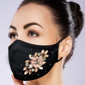 Jewelry Flower Face Mask w/ filter pocket